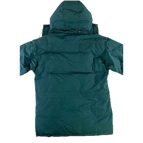 Vtg 90s The North Face Goose Down Jacket Hooded Green Puffer Parka TNF Mens M - Picture 2 of 11